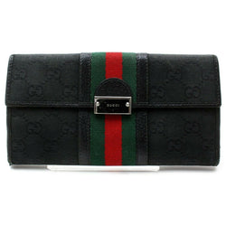 Pre-loved authentic Gucci Long Wallet Black Canvas sale at jebwa.