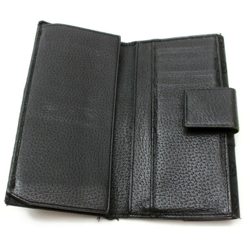 Pre-loved authentic Gucci Long Wallet Black Canvas sale at jebwa.