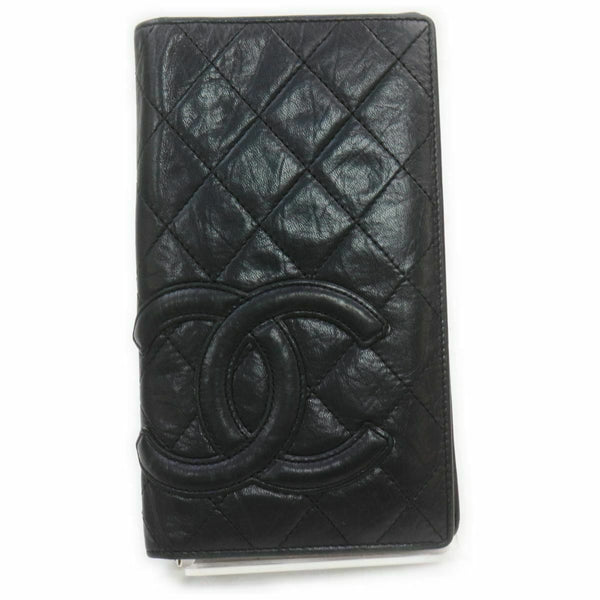 Pre-loved authentic Chanel Long Wallet Black Leather sale at jebwa.