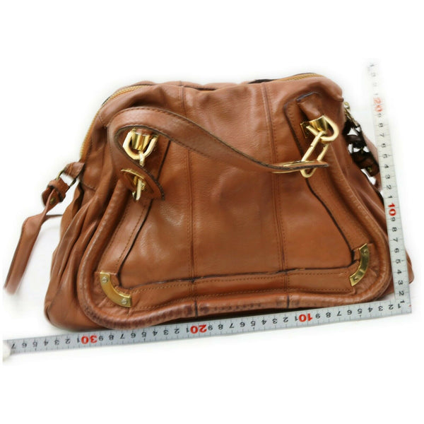 Chloe Paraty Hand Bag Brown Leather