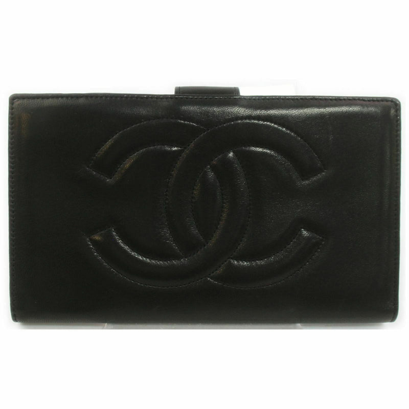 Chanel Long Wallet Black Leather