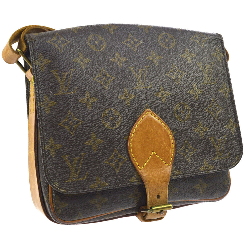 Monogram Canvas Leather Cartouchiere MM Crossbody Bag (Authentic Pre-Owned)