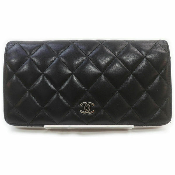 Chanel Long Wallet Black Lambskin
