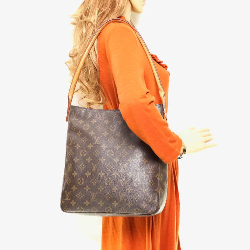 Authentic Louis Vuitton Monogram Looping GM Shoulder Tote Hand Bag with  Dust bag