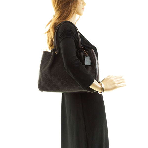 Gucci Gg Hand Bag Canvas Brown