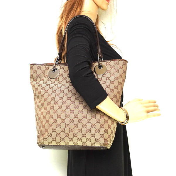 Pre-loved authentic Gucci Gg Tote Bag Brown Canvas sale at jebwa.