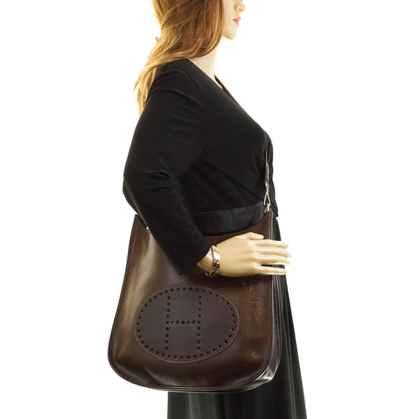 Hermes Hobos Bag Brown Leather