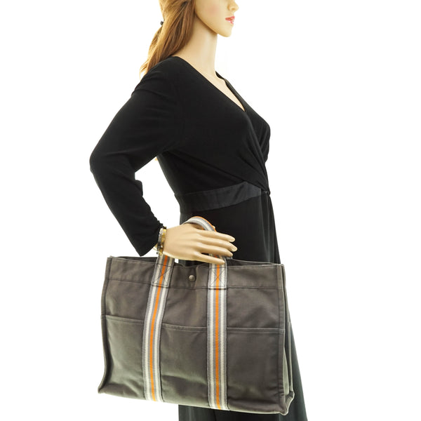 Hermes Fourre-Tout Hand Bag Canvas
