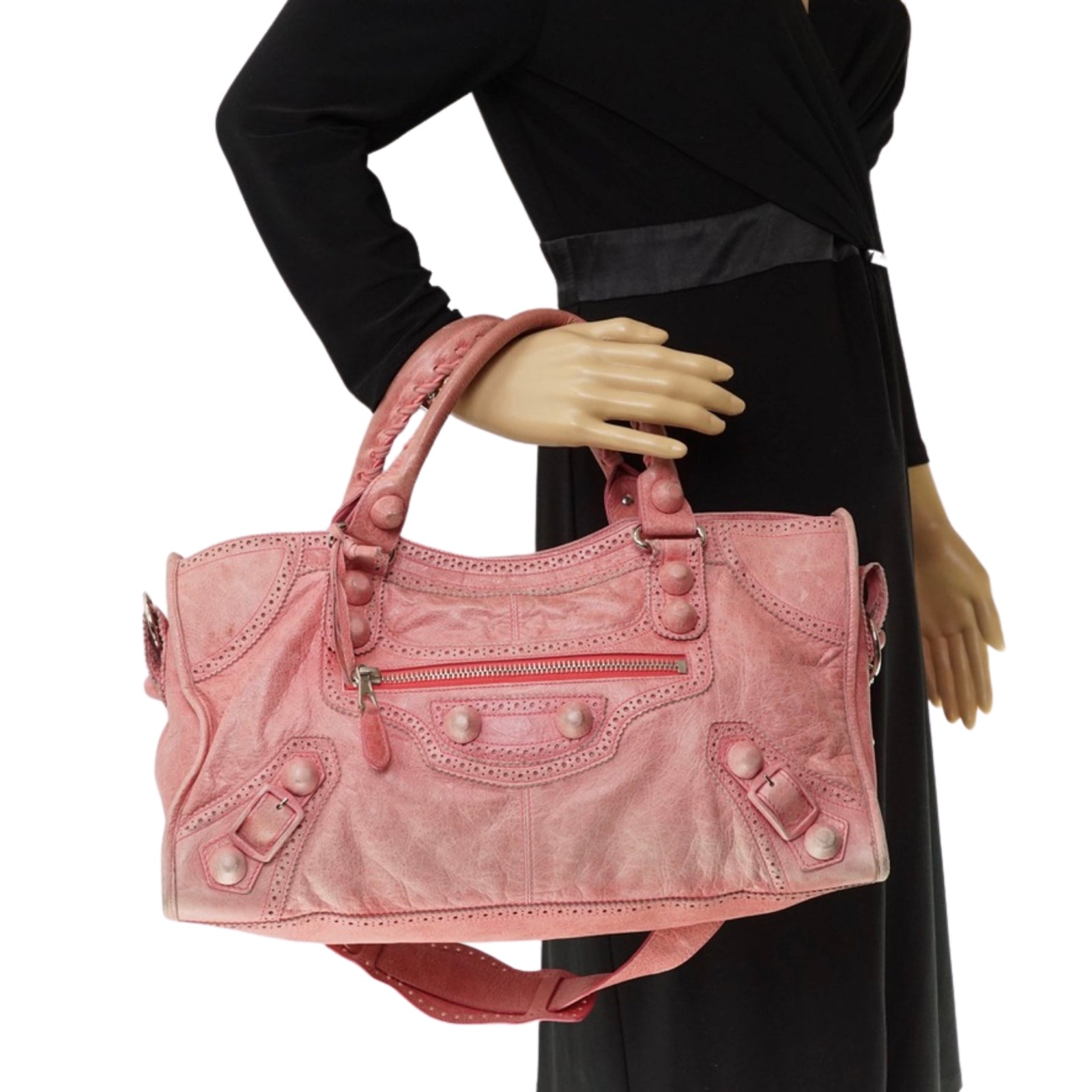 美品！BALENCIAGA GIANT CITY 大容量ユニセックス！ Balenciaga Giant City Pink Leather