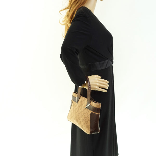 Pre-loved authentic Gucci Satchel Bag Brown Canvas sale at jebwa.