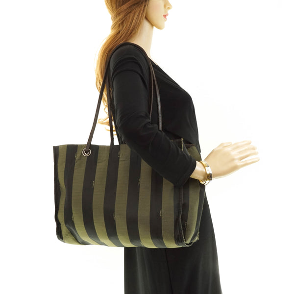 Fendi Tote Bag Black Coated Canvas