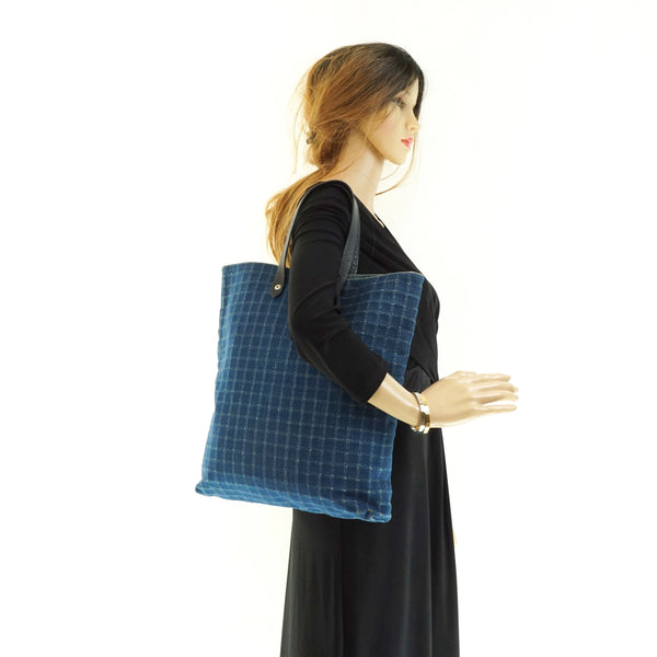 Hermes Amedaba Tote Bag Canvas Blue