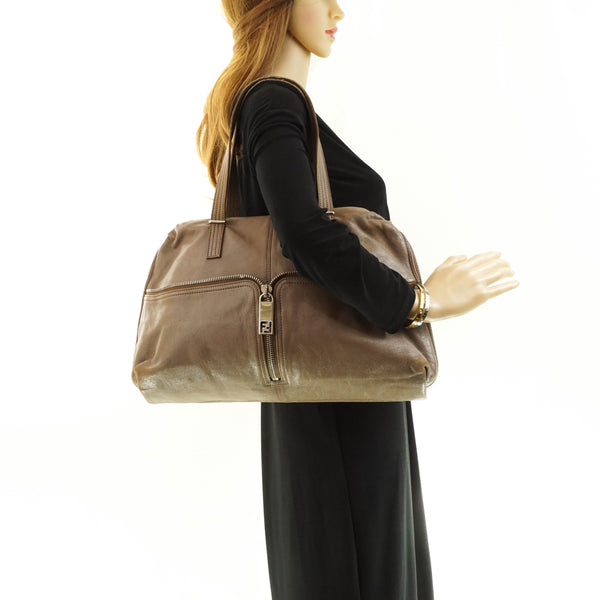 Fendi Tote Bag Leather Brown