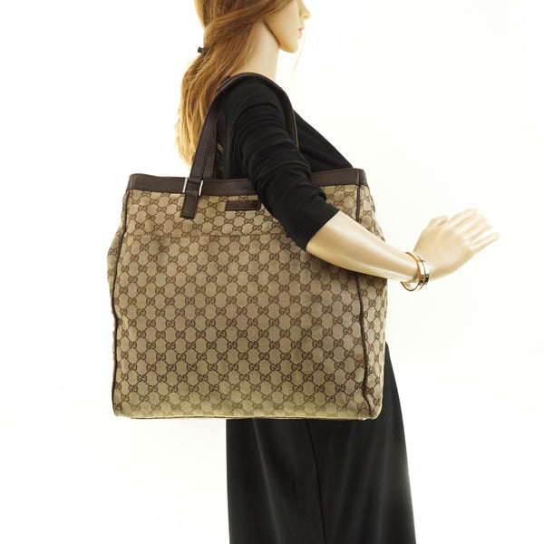 Gucci Tote Bag Brown Canvas