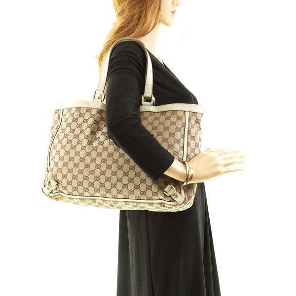 Gucci Abbey Gg Tote Bag Brown