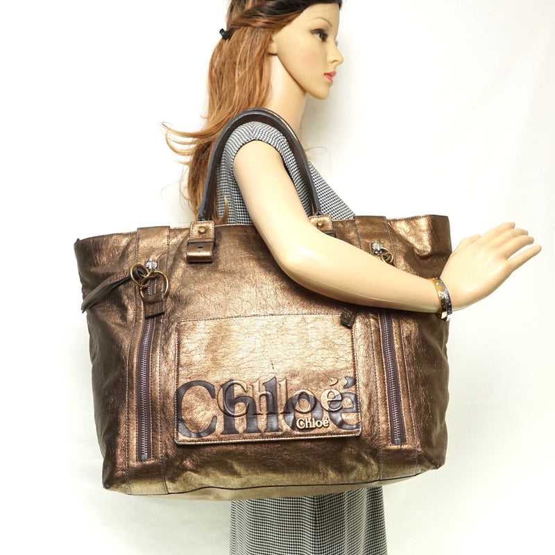 Pre-loved authentic Chloe Eclipse Bronze Tote Shoulder sale at jebwa