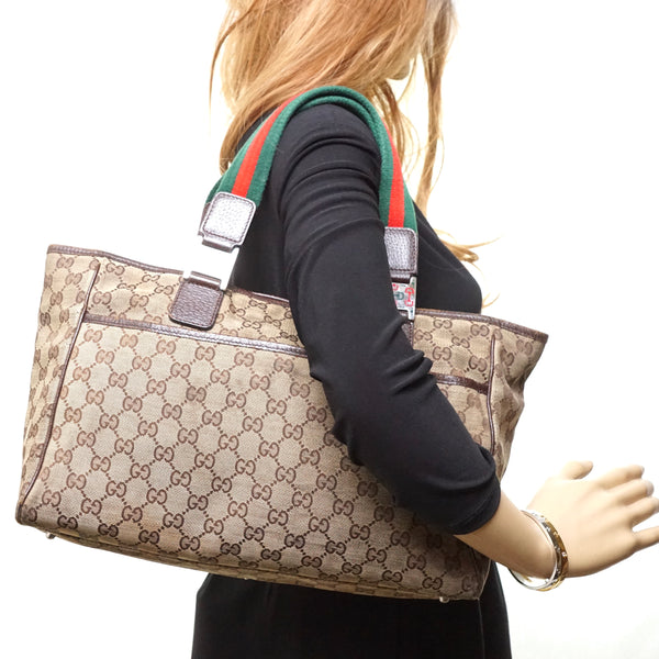 Pre-loved authentic Gucci Horsebit Logo Gg Tote Bag sale at jebwa.