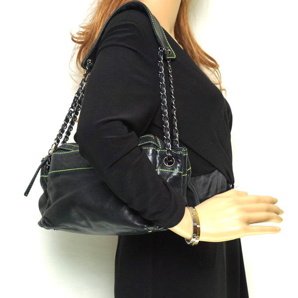 Chanel Shoulder Bag Black Leather