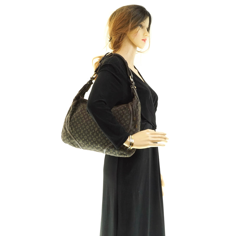 Authentic Louis Vuitton Mini Lin Manon Ebene PM Shoulder Bag