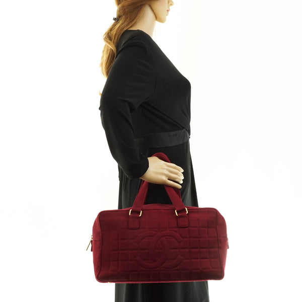 Chanel Hand Bag Canvas Bordeaux