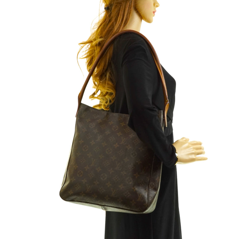 Louis Vuitton Looping Brown Canvas Shoulder Bag (Pre-Owned)