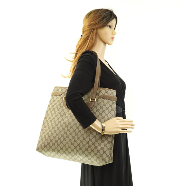 Pre-loved authentic Gucci Plus Tote Bag Brown Coated sale at jebwa.