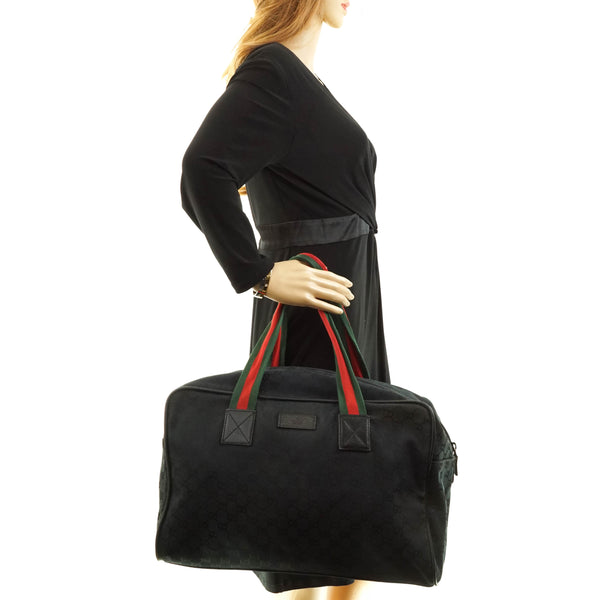 Gucci Hand Bag Black Canvas