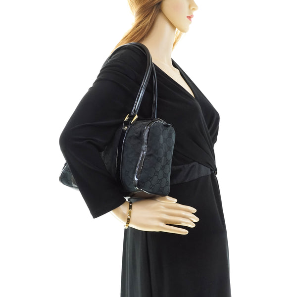 Gucci Gg Hand Bag Canvas Patent