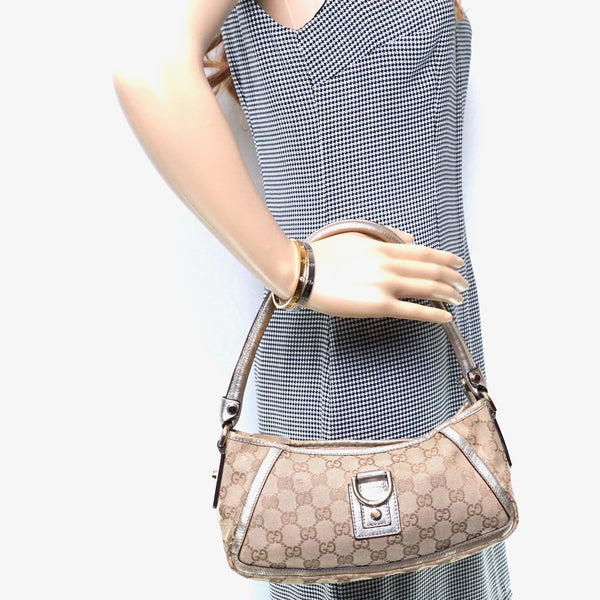 Gucci Hand Bag Brown Canvas