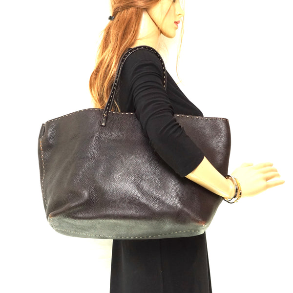 Pre-loved authentic Fendi Selleria Tote Bag Brown sale at jebwa