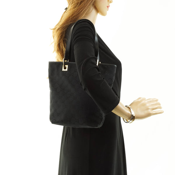 Gucci Tote Bag Black Leather