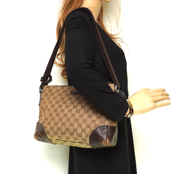 Gucci Gg Crossbody Bag Brown Canvas