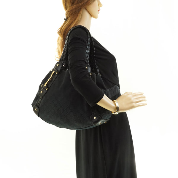 Gucci Hand Bag Black Canvas