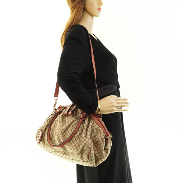 Gucci Hand Bag Canvas Light Brown