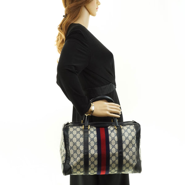 Gucci Sherry Hand Bag Navy Blue