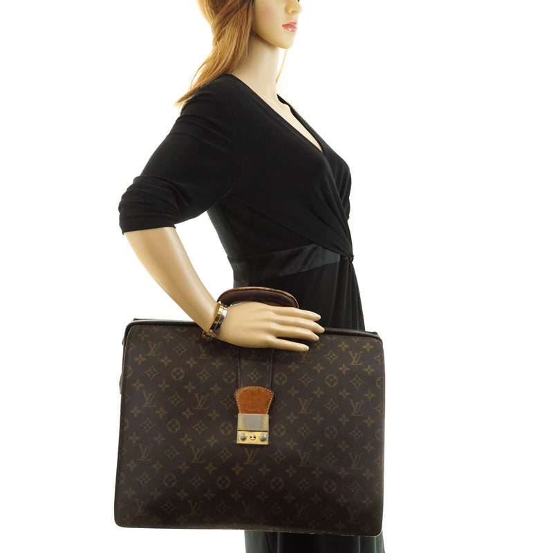 Louis Vuitton Monogram 'Serviette Fermoir' Briefcase Bag