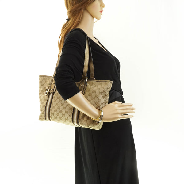Gucci Tote Bag Canvas Brown
