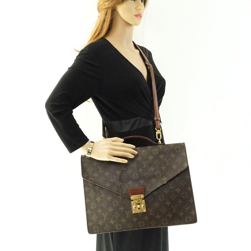 Louis Vuitton Monogram Serviette Conseiller Briefcase - Brown Briefcases,  Bags - LOU771793