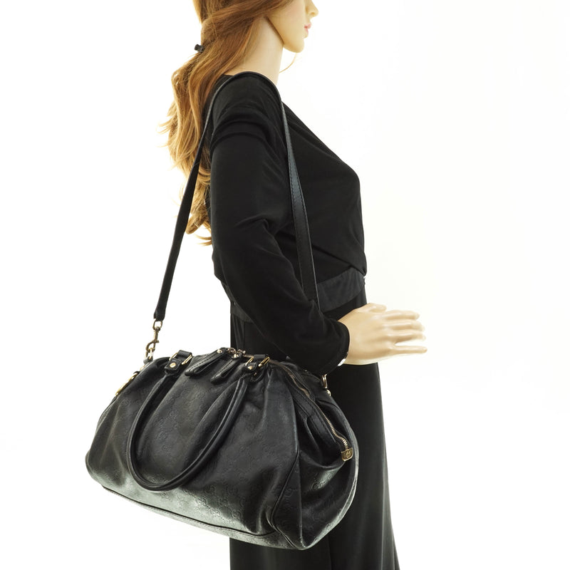 Gucci Guccissima Hand Bag Black