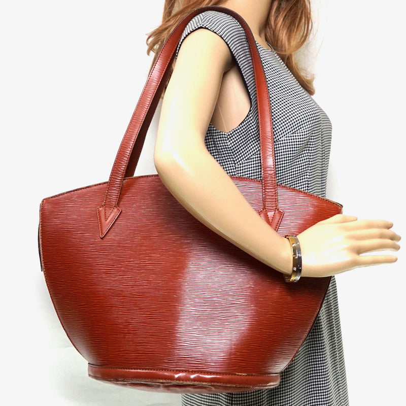 Louis Vuitton Saint Jacques Red Leather Handbag (Pre-Owned)