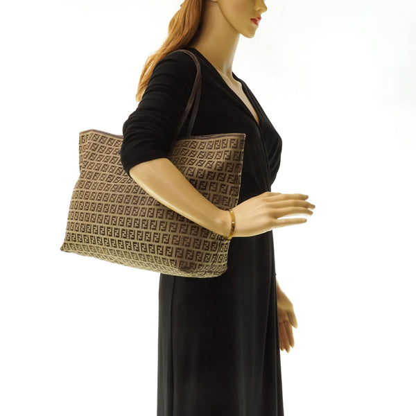 Fendi Zucchino Tote Bag Brown