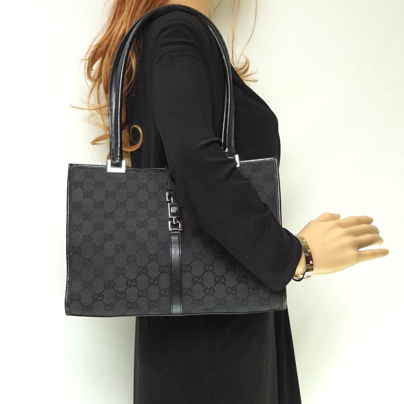 Pre-loved authentic Gucci Gg Tote Bag Black Canvas sale at jebwa