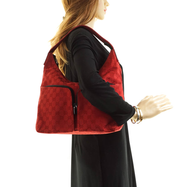 Gucci Gg Hand Bag Canvas Red