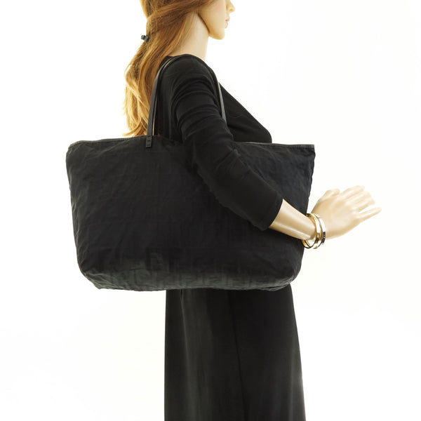 Fendi Zucca Tote Bag Black Nylon